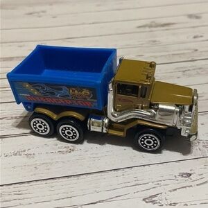 Vintage Hot Wheels Patrol 1999 Interceptor Dump Truck Blue Brown No Plow